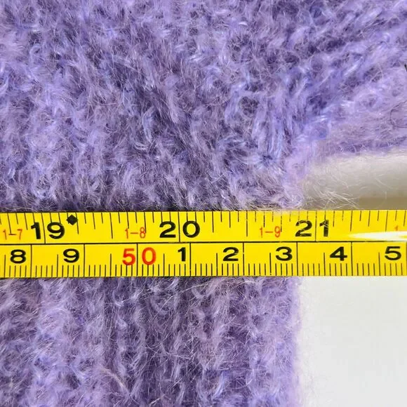 Naadam Mohair‎ Wool Blend Cardigan Sweater Size M Purple - Picture 8 of 10